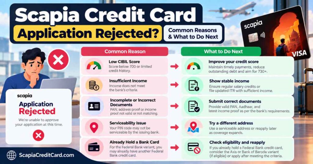 Common reasons for Scapia Credit Card rejection and fixes
