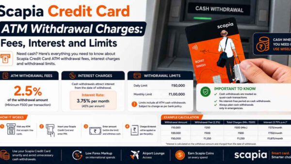 Scapia ATM Withdrawal Charges: Fees, Interest and Limits