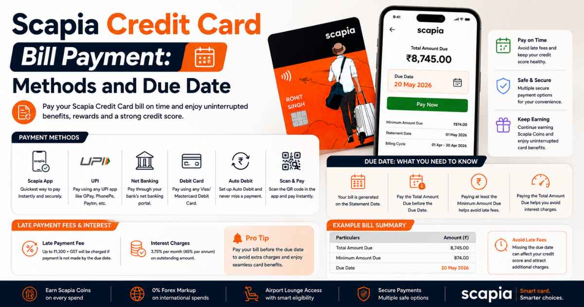 Scapia Credit Card Bill Payment: Methods and Due Date