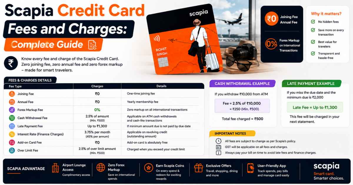 Scapia Credit Card Fees and Charges