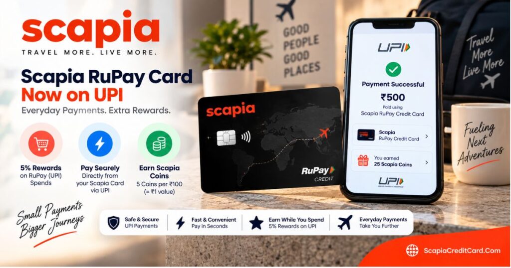 Scapia Credit Card RuPay UPI payments and rewards