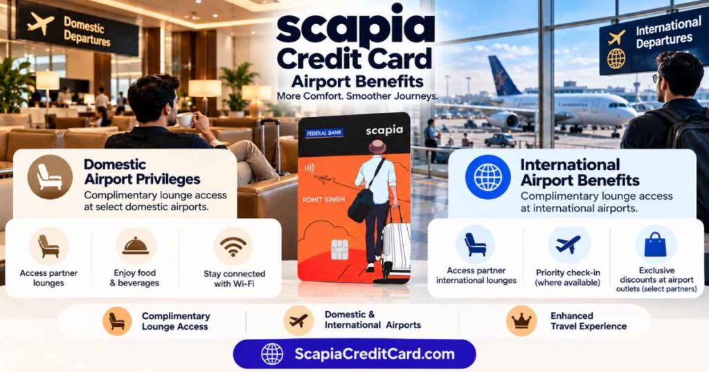 Scapia Credit Card airport benefits for domestic and international travel