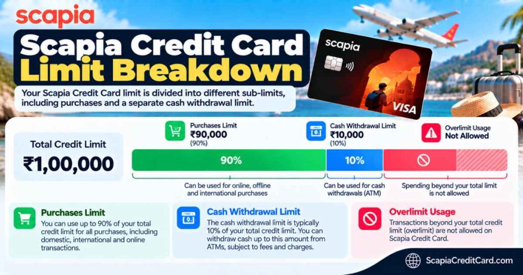 Scapia Credit Card cash withdrawal limit and sub-limits explained