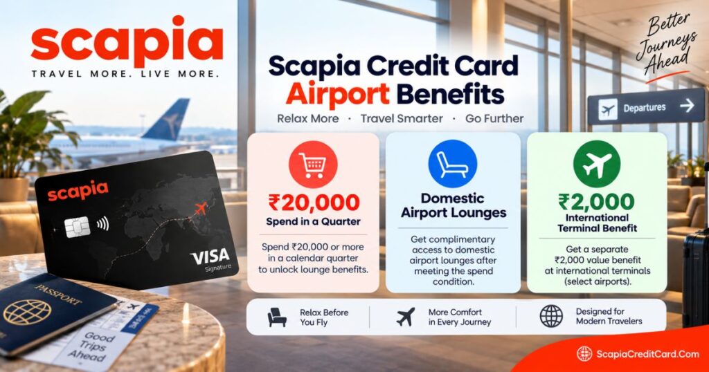 Scapia Credit Card lounge access and airport benefits
