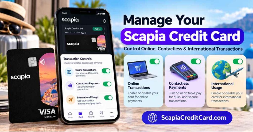 Scapia Credit Card online contactless and international transaction controls
