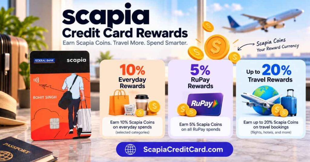 Scapia Credit Card rewards and Scapia Coins earning rates