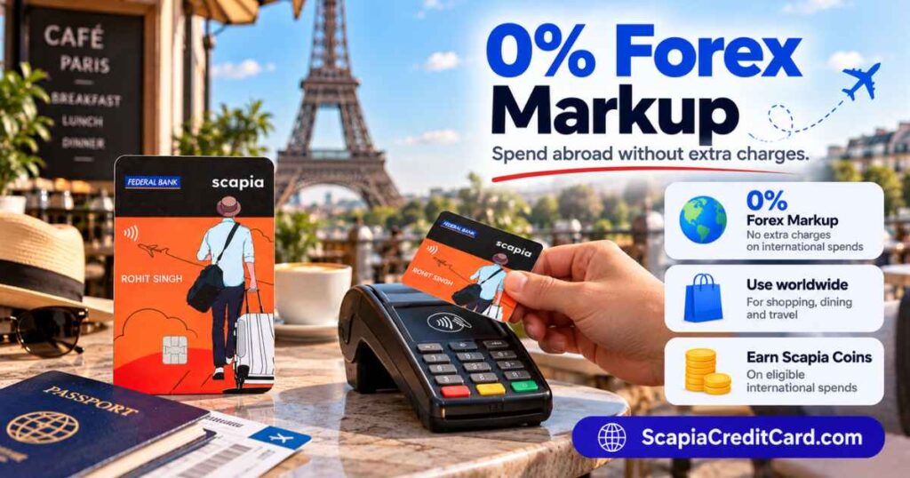 Scapia Credit Card zero forex markup for international spending
