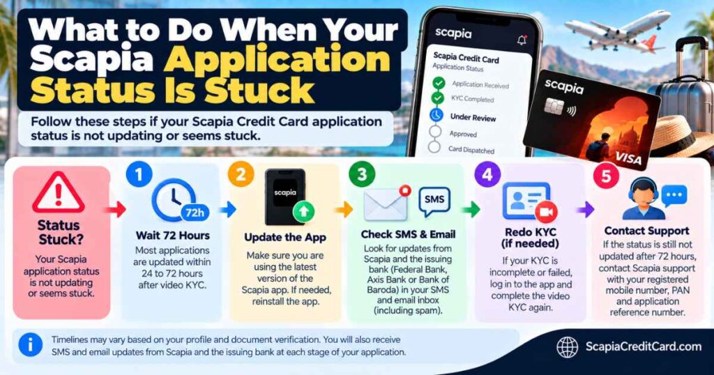 What to do when Scapia application status is stuck